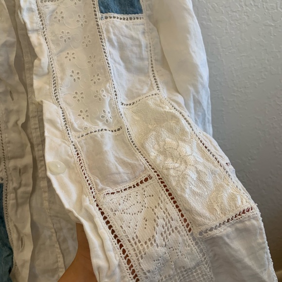 Hand-Reworked Linen Button-Up Womens - Picture 5 of 5